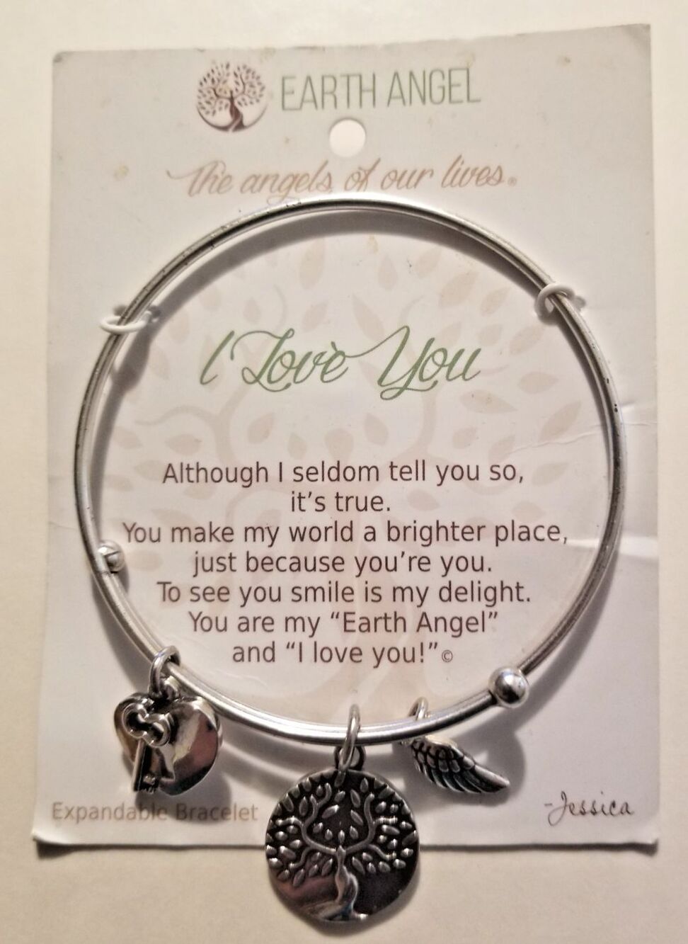 Earth Angels Bracelet I Love You For the Angels in Our Lives Silver Tone NEW